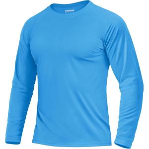 imageBoladeci Mens UPF 50 Sun Protection UV SPF Shirts Long Sleeve Lightweight Quick Dry Swim TShirts Rash GuardAzure Blue