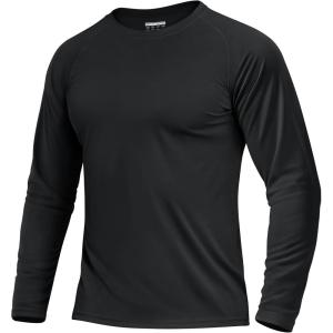 imageBoladeci Mens UPF 50 Sun Protection UV SPF Shirts Long Sleeve Lightweight Quick Dry Swim TShirts Rash GuardBlack