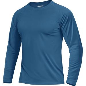 imageBoladeci Mens UPF 50 Sun Protection UV SPF Shirts Long Sleeve Lightweight Quick Dry Swim TShirts Rash GuardBlue Grey