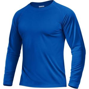 imageBoladeci Mens UPF 50 Sun Protection UV SPF Shirts Long Sleeve Lightweight Quick Dry Swim TShirts Rash GuardBright Blue