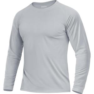 imageBoladeci Mens UPF 50 Sun Protection UV SPF Shirts Long Sleeve Lightweight Quick Dry Swim TShirts Rash GuardGray
