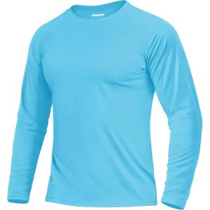 imageBoladeci Mens UPF 50 Sun Protection UV SPF Shirts Long Sleeve Lightweight Quick Dry Swim TShirts Rash GuardIce Blue