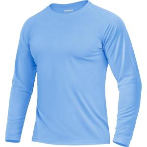 imageBoladeci Mens UPF 50 Sun Protection UV SPF Shirts Long Sleeve Lightweight Quick Dry Swim TShirts Rash GuardLight Blue