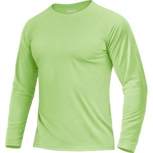 imageBoladeci Mens UPF 50 Sun Protection UV SPF Shirts Long Sleeve Lightweight Quick Dry Swim TShirts Rash GuardLight Green
