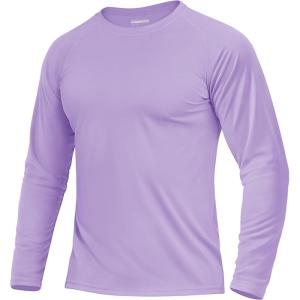 imageBoladeci Mens UPF 50 Sun Protection UV SPF Shirts Long Sleeve Lightweight Quick Dry Swim TShirts Rash GuardLight Purple