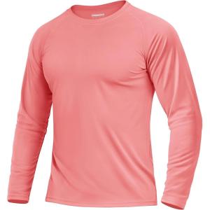imageBoladeci Mens UPF 50 Sun Protection UV SPF Shirts Long Sleeve Lightweight Quick Dry Swim TShirts Rash GuardWatermelon Red