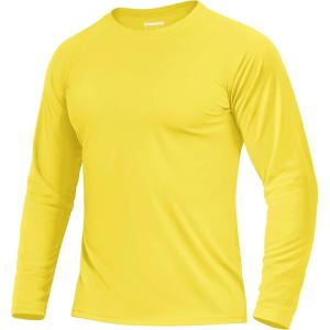 imageBoladeci Mens UPF 50 Sun Protection UV SPF Shirts Long Sleeve Lightweight Quick Dry Swim TShirts Rash GuardYellow
