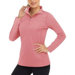 imageBoladeci Womens 14 Zip UPF 50 Sun Shirts Long Sleeve Golf Shirts UV Protection Lightweight Swim Athletic Tops Quick DryAshes