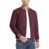 imageBoladeci Mens Bomber Jackets Lightweight Water Resistant Breathable Spring Fall Full Zip Thin Windbreaker Light JacketsWine Red