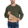 imageBoladeci Mens Full Sherpa Lined Crewneck Sweatshirts Premium Heavyweight Fleece Pullover Thick Thermal Cotton SweatShirtsArmy Green
