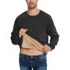 imageBoladeci Mens Full Sherpa Lined Crewneck Sweatshirts Premium Heavyweight Fleece Pullover Thick Thermal Cotton SweatShirtsBlack