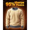imageBoladeci Mens Full Sherpa Lined Crewneck Sweatshirts Premium Heavyweight Fleece Pullover Thick Thermal Cotton SweatShirtsDark Grey