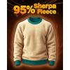 imageBoladeci Mens Full Sherpa Lined Crewneck Sweatshirts Premium Heavyweight Fleece Pullover Thick Thermal Cotton SweatShirtsEmerald Green