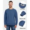 imageBoladeci Mens Full Sherpa Lined Crewneck Sweatshirts Premium Heavyweight Fleece Pullover Thick Thermal Cotton SweatShirtsGrey Blue