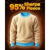 imageBoladeci Mens Full Sherpa Lined Crewneck Sweatshirts Premium Heavyweight Fleece Pullover Thick Thermal Cotton SweatShirtsIce Blue