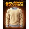 imageBoladeci Mens Full Sherpa Lined Crewneck Sweatshirts Premium Heavyweight Fleece Pullover Thick Thermal Cotton SweatShirtsLight Grey