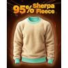 imageBoladeci Mens Full Sherpa Lined Crewneck Sweatshirts Premium Heavyweight Fleece Pullover Thick Thermal Cotton SweatShirtsMint Green
