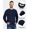 imageBoladeci Mens Full Sherpa Lined Crewneck Sweatshirts Premium Heavyweight Fleece Pullover Thick Thermal Cotton SweatShirtsNavy Blue