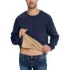 imageBoladeci Mens Full Sherpa Lined Crewneck Sweatshirts Premium Heavyweight Fleece Pullover Thick Thermal Cotton SweatShirtsNavy Blue