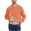 imageBoladeci Mens Full Sherpa Lined Crewneck Sweatshirts Premium Heavyweight Fleece Pullover Thick Thermal Cotton SweatShirtsOrange