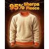 imageBoladeci Mens Full Sherpa Lined Crewneck Sweatshirts Premium Heavyweight Fleece Pullover Thick Thermal Cotton SweatShirtsOrange
