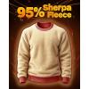imageBoladeci Mens Full Sherpa Lined Crewneck Sweatshirts Premium Heavyweight Fleece Pullover Thick Thermal Cotton SweatShirtsOrange Red