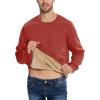 imageBoladeci Mens Full Sherpa Lined Crewneck Sweatshirts Premium Heavyweight Fleece Pullover Thick Thermal Cotton SweatShirtsOrange Red