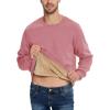 imageBoladeci Mens Full Sherpa Lined Crewneck Sweatshirts Premium Heavyweight Fleece Pullover Thick Thermal Cotton SweatShirtsPink