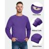 imageBoladeci Mens Full Sherpa Lined Crewneck Sweatshirts Premium Heavyweight Fleece Pullover Thick Thermal Cotton SweatShirtsPurple