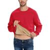 imageBoladeci Mens Full Sherpa Lined Crewneck Sweatshirts Premium Heavyweight Fleece Pullover Thick Thermal Cotton SweatShirtsTomato Red