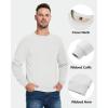imageBoladeci Mens Full Sherpa Lined Crewneck Sweatshirts Premium Heavyweight Fleece Pullover Thick Thermal Cotton SweatShirtsWhite
