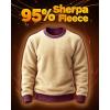 imageBoladeci Mens Full Sherpa Lined Crewneck Sweatshirts Premium Heavyweight Fleece Pullover Thick Thermal Cotton SweatShirtsWine Red
