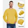 imageBoladeci Mens Full Sherpa Lined Crewneck Sweatshirts Premium Heavyweight Fleece Pullover Thick Thermal Cotton SweatShirtsYellow