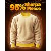 imageBoladeci Mens Full Sherpa Lined Crewneck Sweatshirts Premium Heavyweight Fleece Pullover Thick Thermal Cotton SweatShirtsYellow