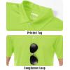 imageBoladeci Mens Golf Polo Shirts Short Sleeve Performance Quick Dry Breathable Work Business Casual ShirtsNeon Green