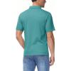 imageBoladeci Mens Golf Polo Shirts Short Sleeve Performance Quick Dry Breathable Work Business Casual ShirtsTeal