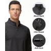 imageBoladeci Mens Quarter Zip Pullover Premium Fleece Lined Heather Long Sleeve Golf Shirts Midweight 14 Half Zip SweatshirtsBlack