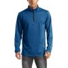 imageBoladeci Mens Quarter Zip Pullover Premium Fleece Lined Heather Long Sleeve Golf Shirts Midweight 14 Half Zip SweatshirtsBlue