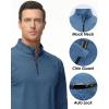 imageBoladeci Mens Quarter Zip Pullover Premium Fleece Lined Heather Long Sleeve Golf Shirts Midweight 14 Half Zip SweatshirtsBlue Grey