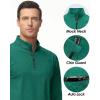 imageBoladeci Mens Quarter Zip Pullover Premium Fleece Lined Heather Long Sleeve Golf Shirts Midweight 14 Half Zip SweatshirtsDark Green