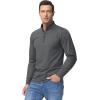 imageBoladeci Mens Quarter Zip Pullover Premium Fleece Lined Heather Long Sleeve Golf Shirts Midweight 14 Half Zip SweatshirtsDark Grey