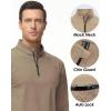 imageBoladeci Mens Quarter Zip Pullover Premium Fleece Lined Heather Long Sleeve Golf Shirts Midweight 14 Half Zip SweatshirtsKhaki