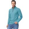 imageBoladeci Mens Quarter Zip Pullover Premium Fleece Lined Heather Long Sleeve Golf Shirts Midweight 14 Half Zip SweatshirtsLake Blue