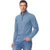 imageBoladeci Mens Quarter Zip Pullover Premium Fleece Lined Heather Long Sleeve Golf Shirts Midweight 14 Half Zip SweatshirtsLight Blue