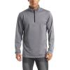 imageBoladeci Mens Quarter Zip Pullover Premium Fleece Lined Heather Long Sleeve Golf Shirts Midweight 14 Half Zip SweatshirtsLight Grey