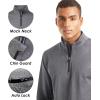 imageBoladeci Mens Quarter Zip Pullover Premium Fleece Lined Heather Long Sleeve Golf Shirts Midweight 14 Half Zip SweatshirtsLight Grey