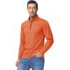 imageBoladeci Mens Quarter Zip Pullover Premium Fleece Lined Heather Long Sleeve Golf Shirts Midweight 14 Half Zip SweatshirtsLight Orange
