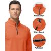 imageBoladeci Mens Quarter Zip Pullover Premium Fleece Lined Heather Long Sleeve Golf Shirts Midweight 14 Half Zip SweatshirtsLight Orange