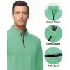 imageBoladeci Mens Quarter Zip Pullover Premium Fleece Lined Heather Long Sleeve Golf Shirts Midweight 14 Half Zip SweatshirtsMint Green