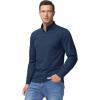 imageBoladeci Mens Quarter Zip Pullover Premium Fleece Lined Heather Long Sleeve Golf Shirts Midweight 14 Half Zip SweatshirtsNavy Blue